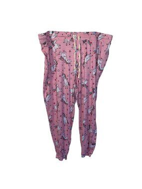 Briefly Stated Pink Unicorn Print Womens Pajama Pants 3X